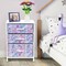 Sorbus Nightstand with 3 Drawers - Furniture Storage for Bedroom, Closet, Office Organization - Steel Frame, Wood Top, Pastel Fabric Bin